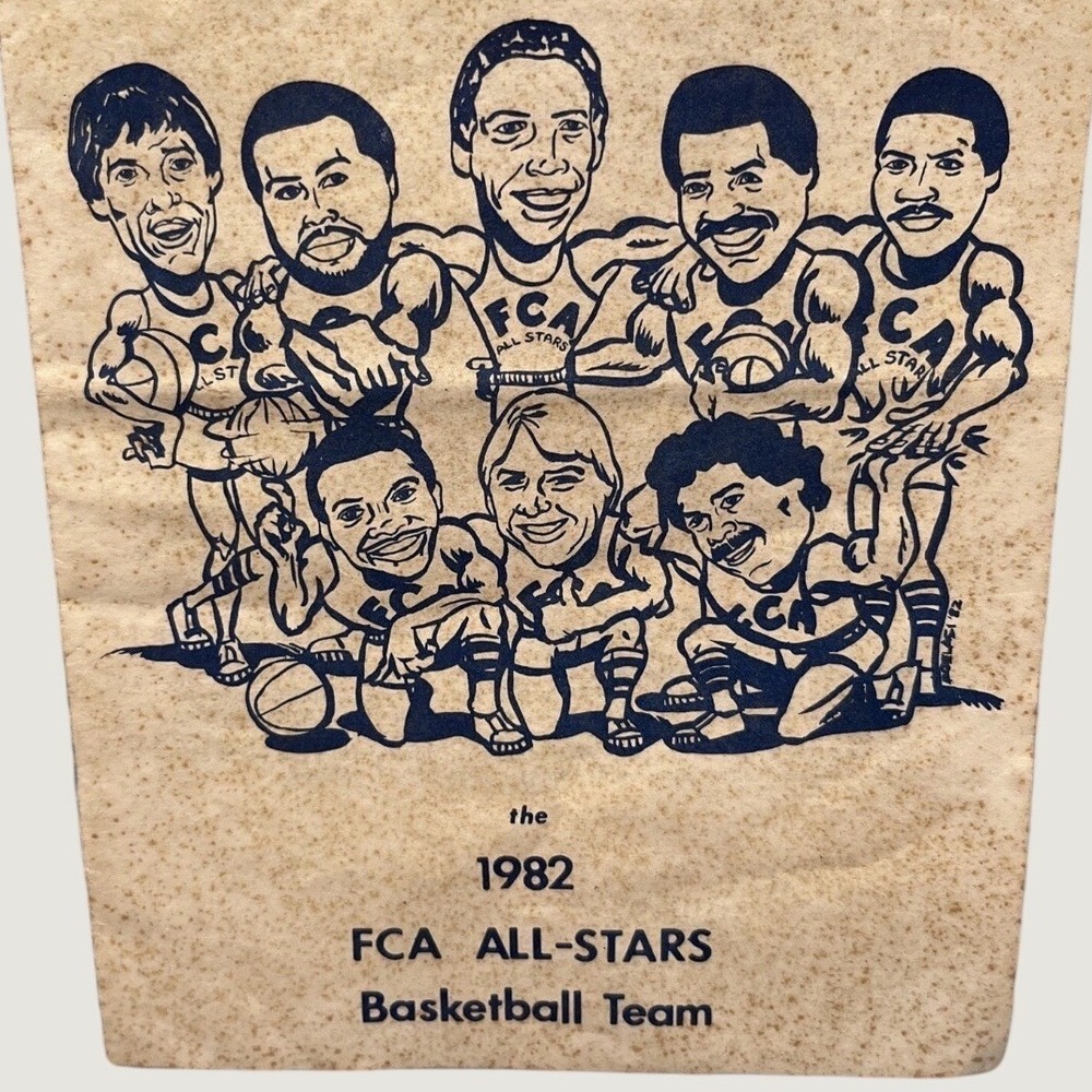 FCA All Stars 1982 Program Signed Walter Payton Brian Cabral Roster  Vintage